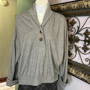 🪻EUC Lovely White Birch grey variegated fishermen style sweater Sz S